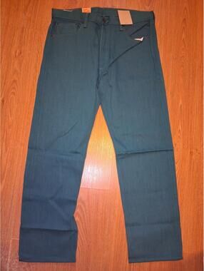 NEW Levis 501 Jeans 36x32 Teal Geen Cotton Straight Leg